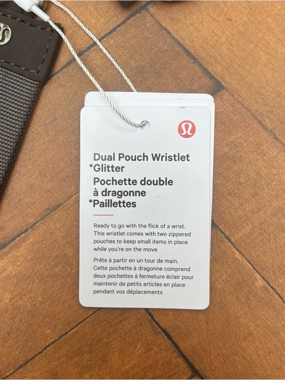 NWT Lululemon Dual Pouch Wristlet *Glitter In Dark Silver/Graphite Grey - Picture 7 of 8